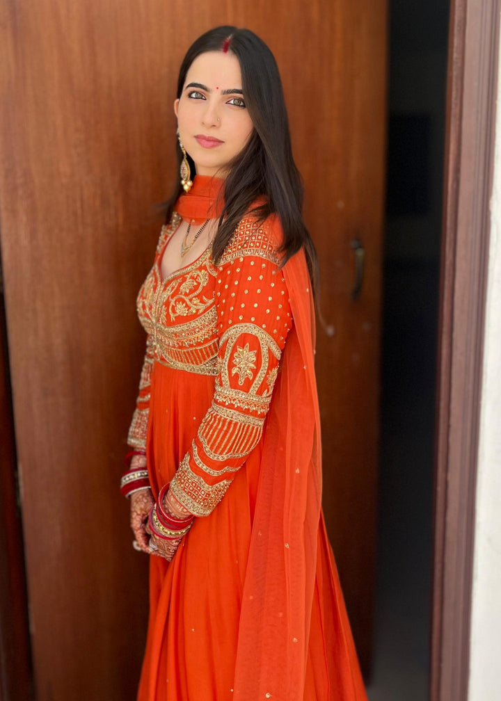 MATHURA H ANARKALI SET - GOLD